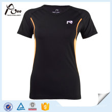 Black Classical Tee Promotional Running Wear for Women